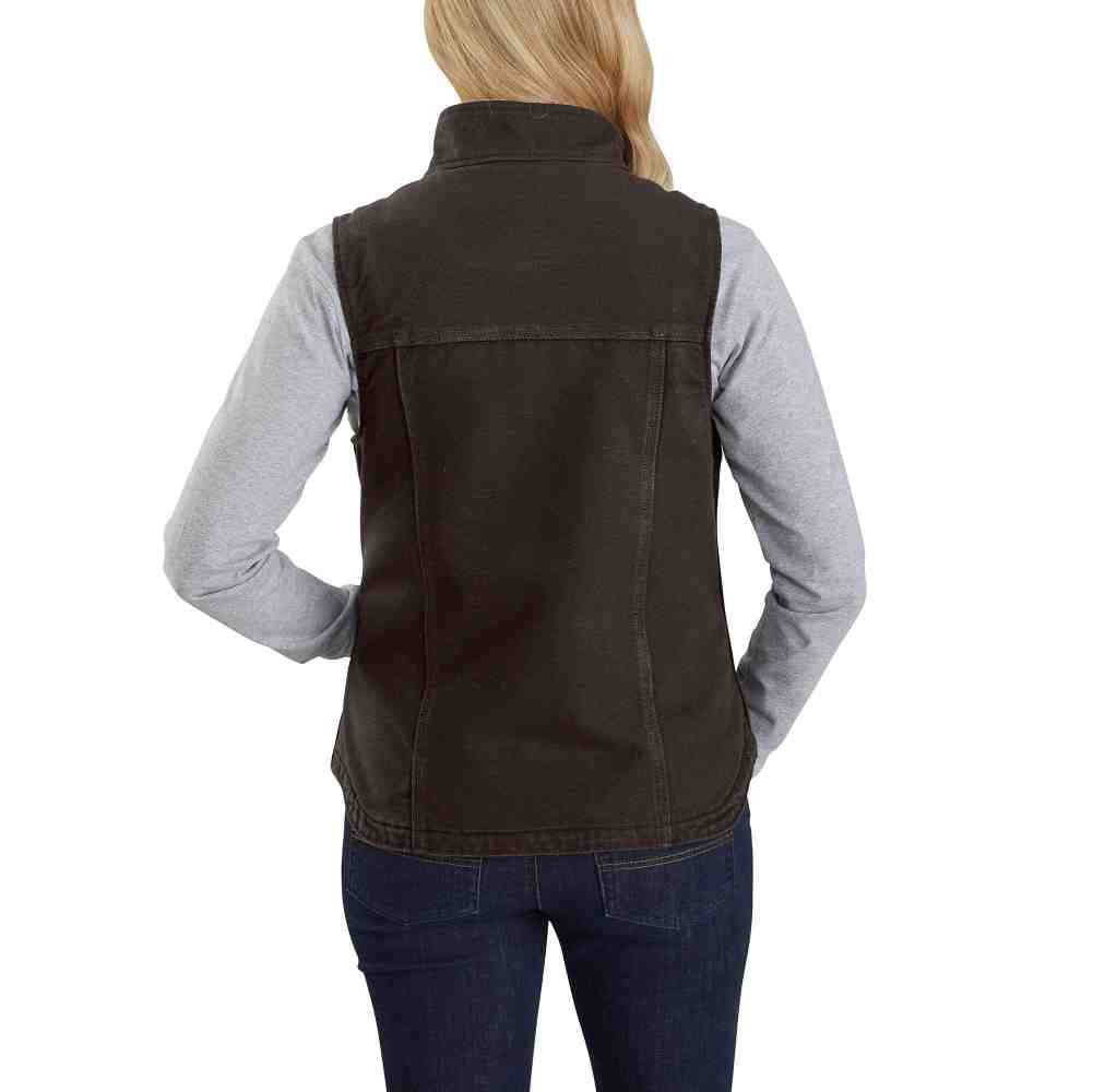 Relaxed Fit Washed Duck Sherpa Lined Mock Neck Vest - Image 3