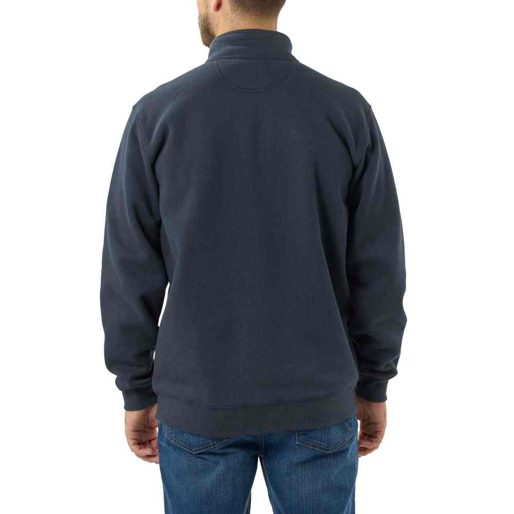 Loose Fit Midweight Quarter Zip Mock Neck Sweatshirt - Image 3