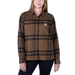Rugged Flex? Loose Fit Midweight Flannel Long-Sleeve Plaid Shirt