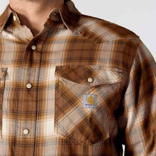 Montana Rugged Flex? Relaxed Fit Lightweight Long-Sleeve Snap-Front Plaid Shirt - Image 4