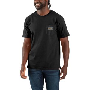 Relaxed Fit Lightweight Short-Sleeve Pocket Script Graphic T-Shirt